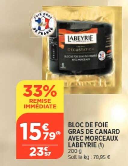 Bloc De Foie Gras De Canard Avec Morceaux Labeyrie