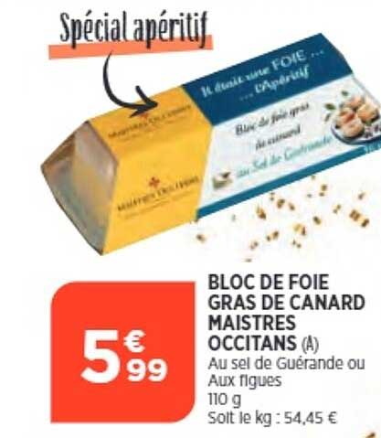 bloc de foie gras de canard maistres occitans