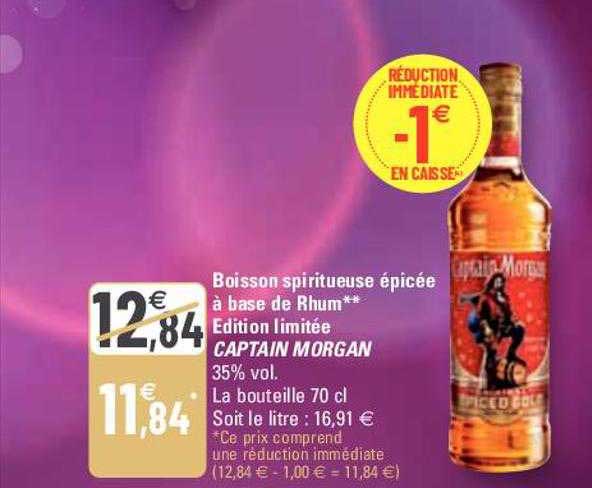 boisson spiritueuse épicée à base de rhum édition limitée captain morgan