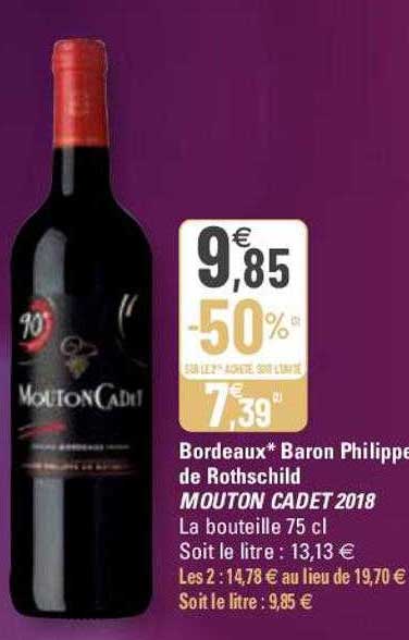 bordeaux baron philippe de rothschild mouton cadet 2018