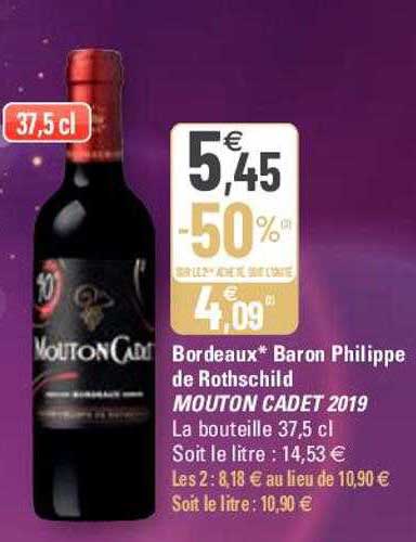 bordeaux baron philippe de rothschild mouton cadet 2019
