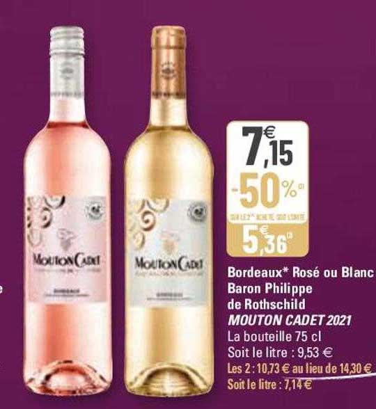 bordeaux rosé ou blanc baron philippe de rothschild mouton cadet 2021