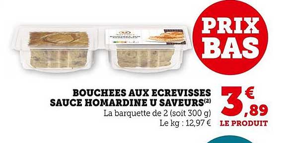 bouchées aux écrevisses sauce homardine u saveurs