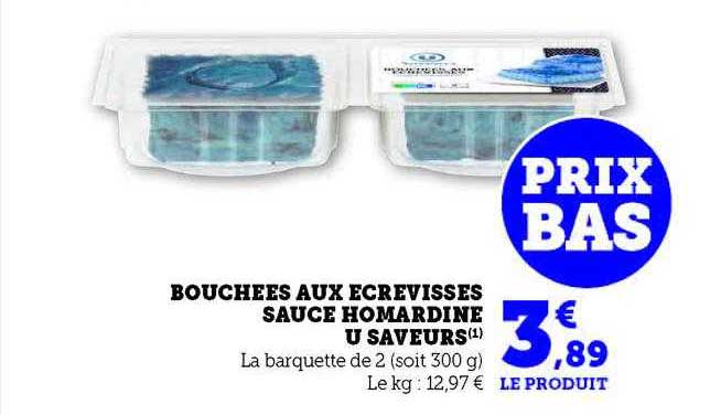 bouchées aux écrevisses sauce homardine u saveurs