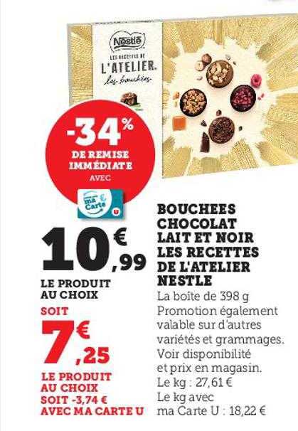 bouchées chocolat lait et noir les recettes de l'atelier nestlé