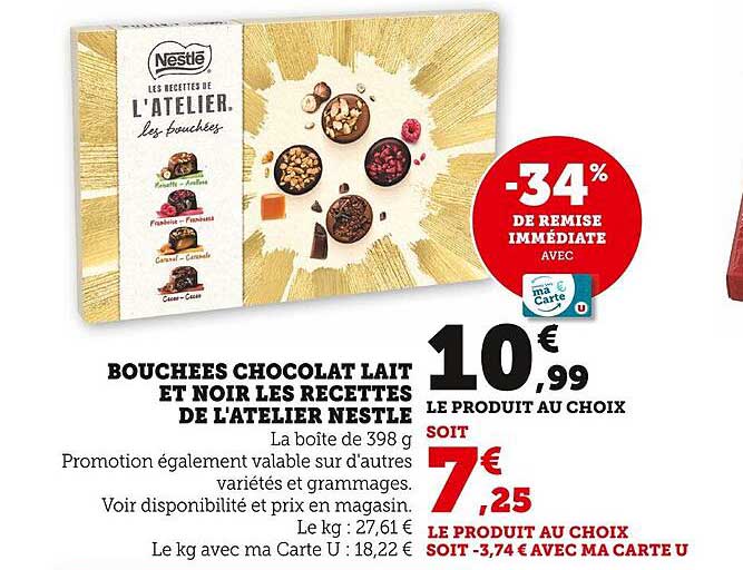 bouchées chocolat lait et noir les recettes de l'atelier nestlé