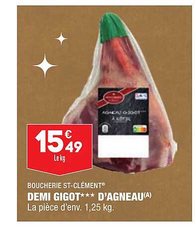 boucherie st-clément demi gigot d'agneau