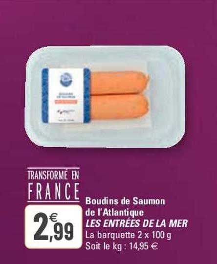 boudins de saumon de l'atlantique les entrées de la mer