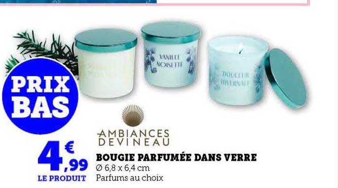 bougie parfumée dans verre ambiances devineau