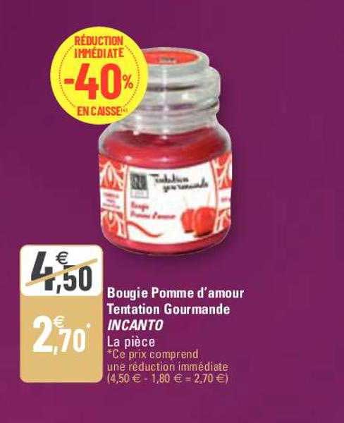 bougie pomme d'amour tentation gourmande incanto