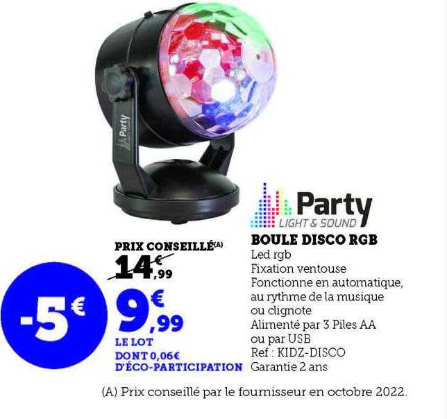 boule disco rgb party light & sound