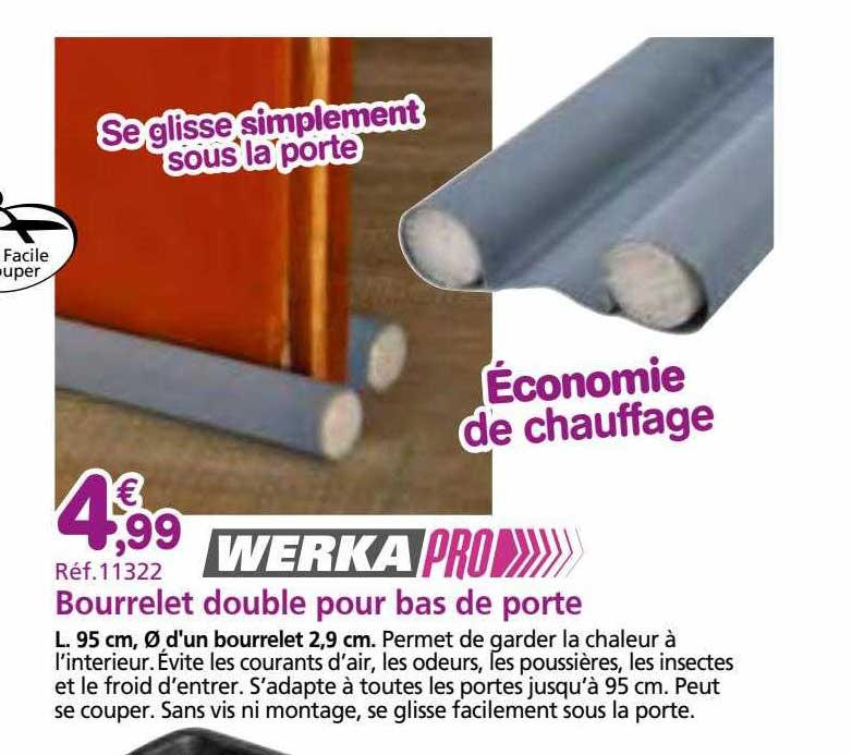 bourrelet double pour bas de porte