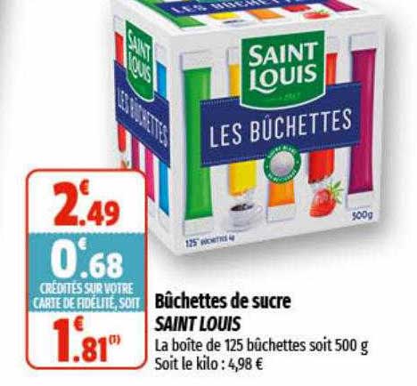 bûchettes de sucre saint louis