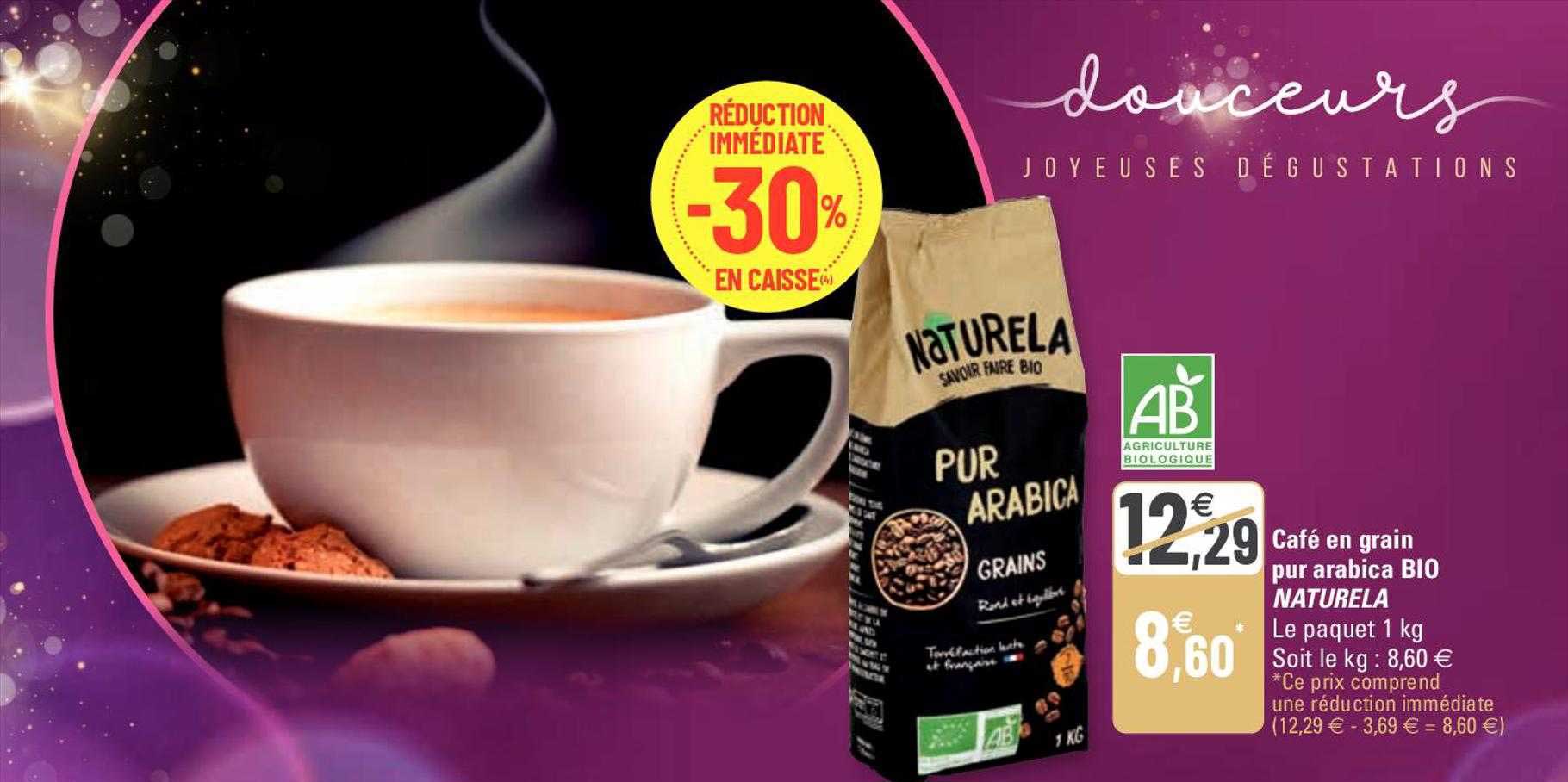 Café En Grain Pur Arabica Bio Naturela