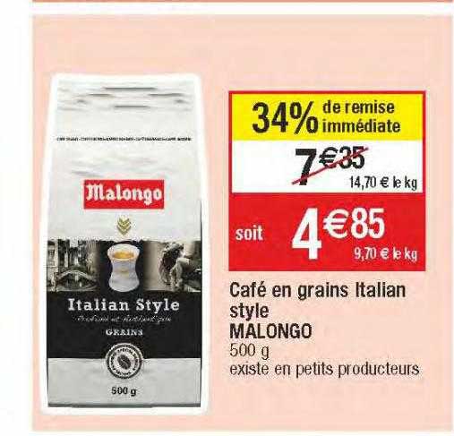 café en grains italian style malongo