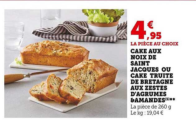 cake aux noix de saint jacques ou cake truite de bretagne aux zestes d'agrumes & amandes