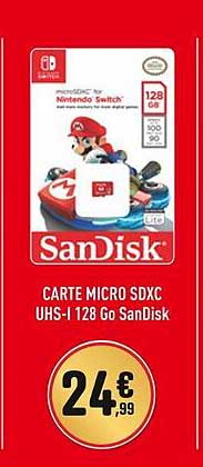 carte micro sdxc ush-i 128go sandisk