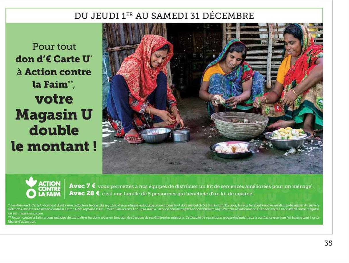 carte u à action contre la faim