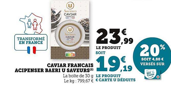 caviar français acipenser baeri u saveurs