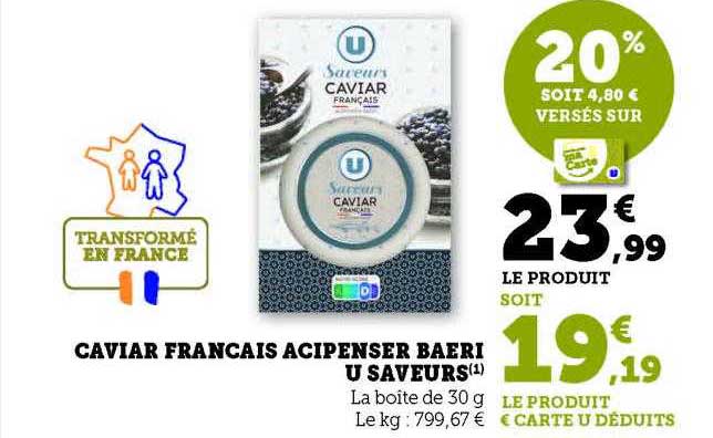 caviar français acipenser baeri u saveurs