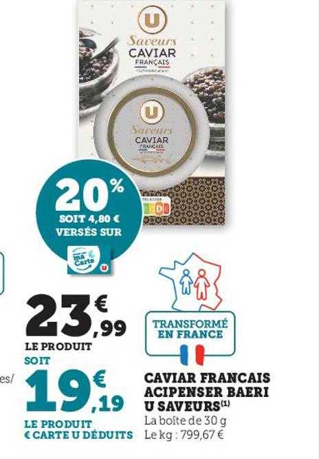 caviar français acipenser baeri u saveurs