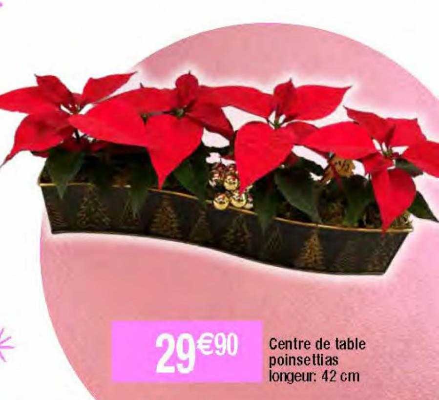 centre de table poinsettias longeur : 42 cm