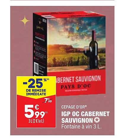 cepage d'or igp oc cabernet sauvignon