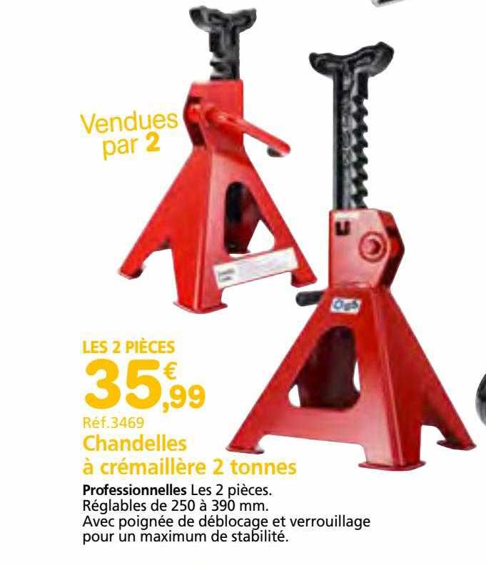 chandelles à crémaillère 2 tonnes