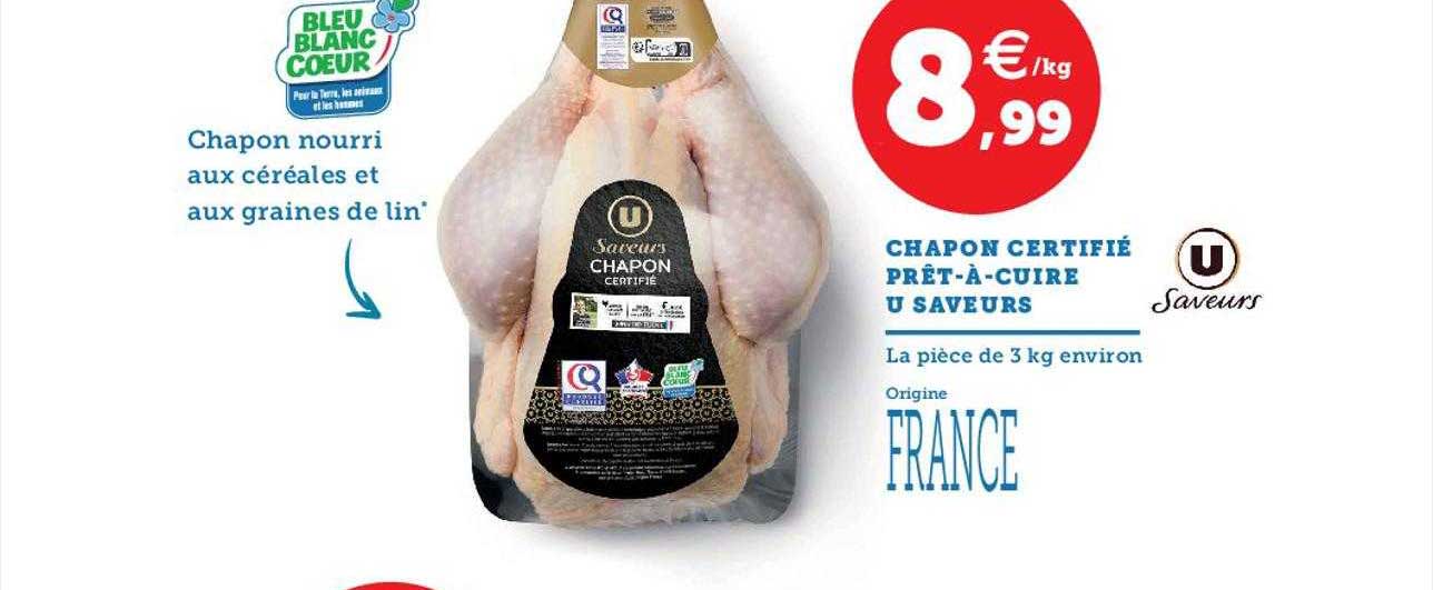 chapon certifié prêt-à-cuire u saveurs