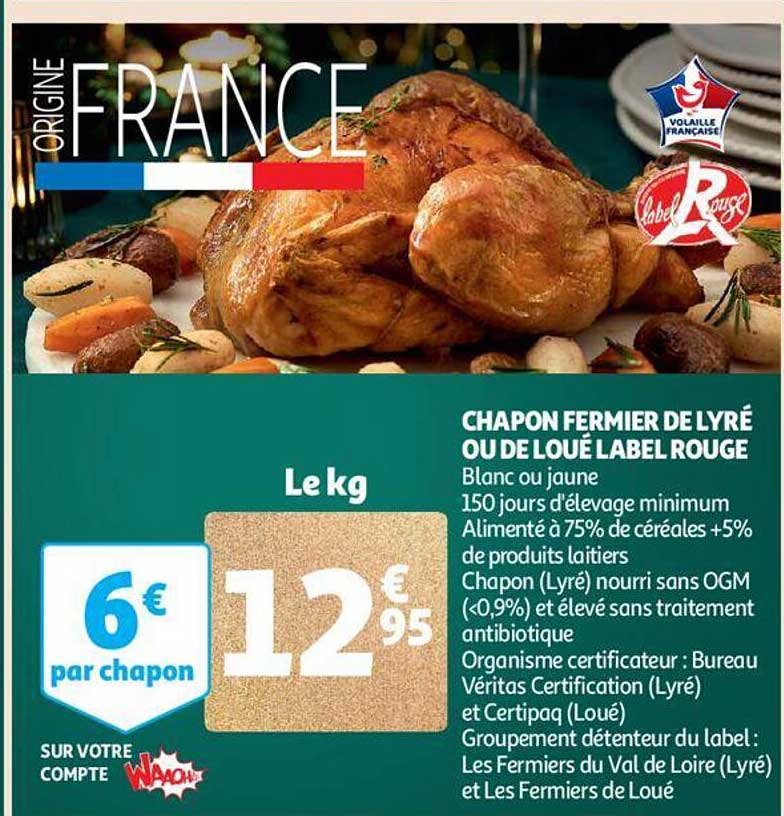 chapon fermier de lyré ou de loué label rouge