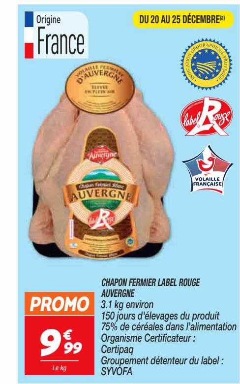 chapon fermier label rouge auvergne