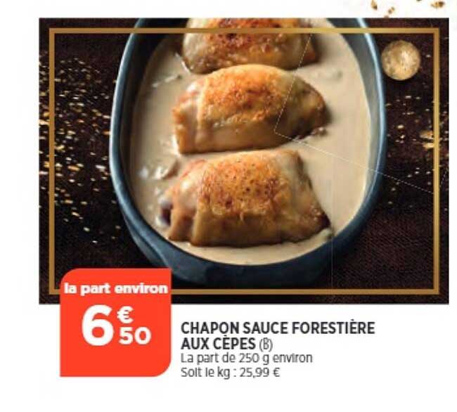 chapon sauce forestière aux cèpes