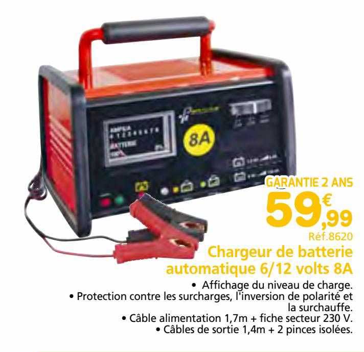 chargeur de batterie automatique 6-12 volts 8A