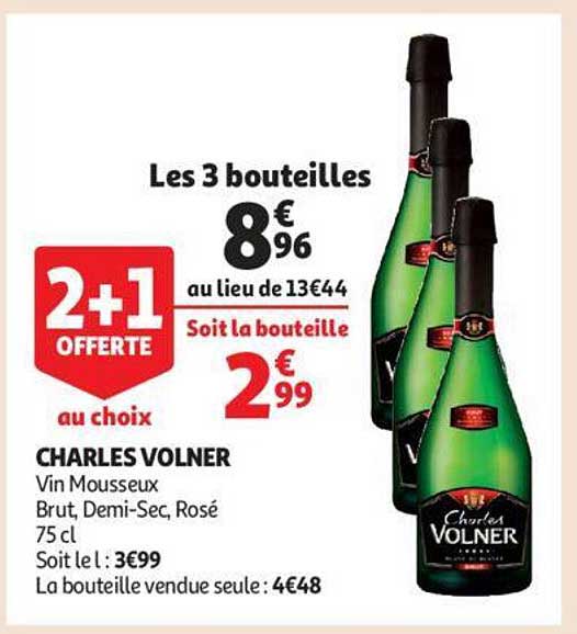 charles volner vin mousseux brut, demi-sec, rosé