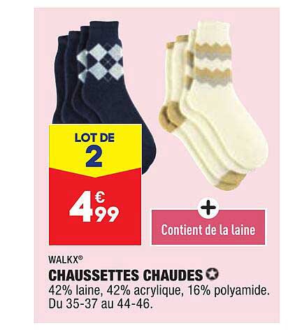 chaussettes chaudes walkx