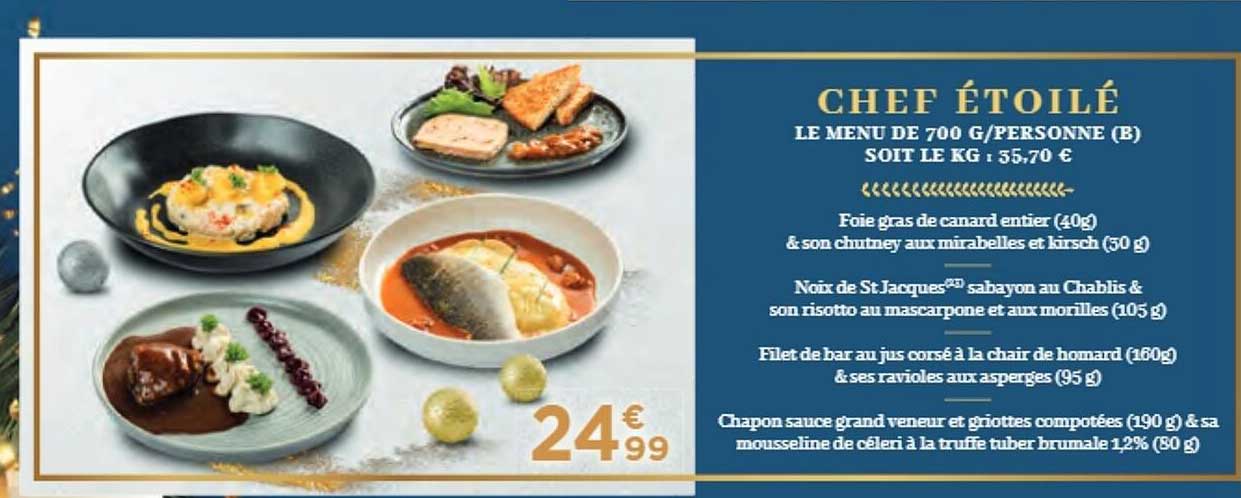 chef étoilé le menu de 700g par personne