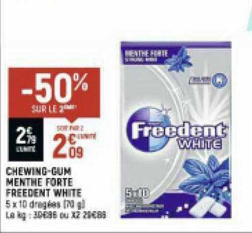 chewing-gum menthe forte freedent white