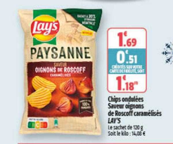 Chips Ondulées Saveur Oignons De Roscoff Caramélisés Lay's