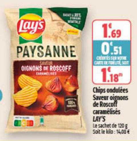 chips ondulées saveurs oignons de roscoff caramélisés lay's