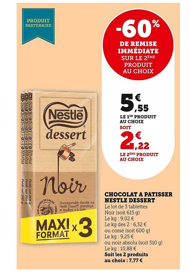 Chocolat à Pâtisser Nestlé Dessert