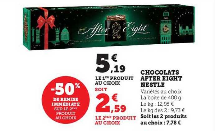 chocolats after eight nestlé