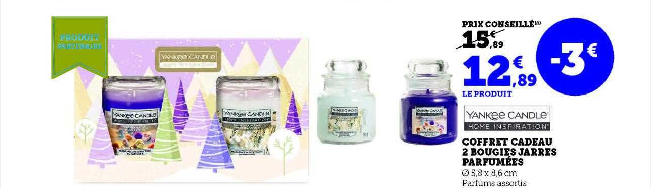 coffret cadeau 2 bougies jarres parfumées yankee candle
