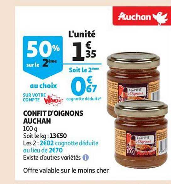 confit d'oignons auchan
