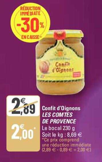 confit d'oignons les comtés de provence