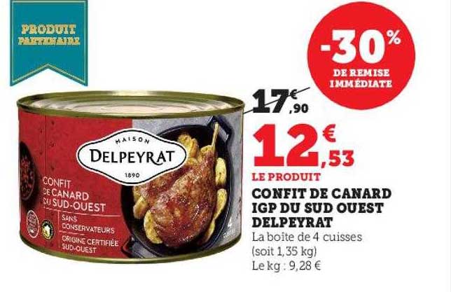 confit de canard igp du sud ouest delpeyrat