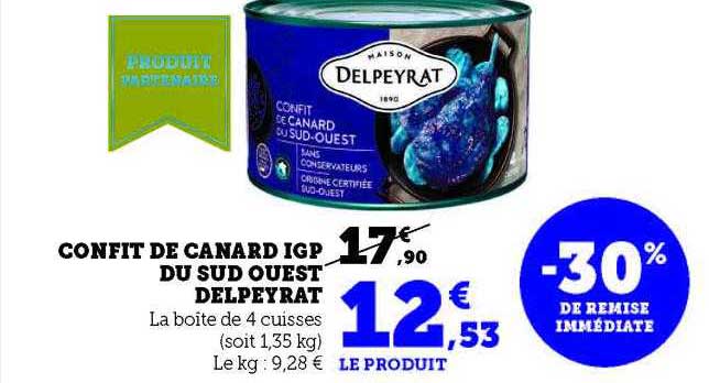 confit de canard igp du sud ouest delpeyrat