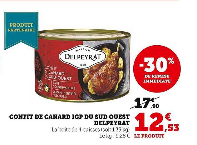 confit de canard igp du sud ouest delpeyrat