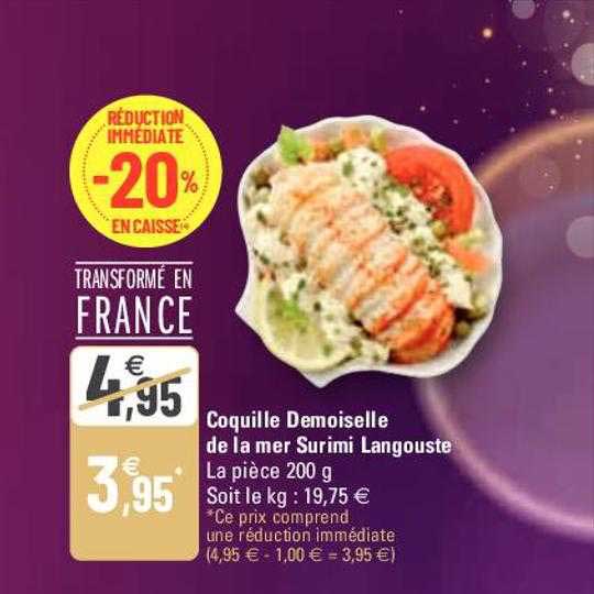 coquille demoiselle de la mer surimi langouste