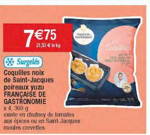 coquilles noix de saint-jacques poireaux yuzu française de gastronomie