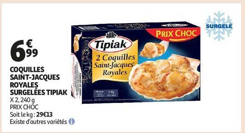 coquilles saint-jacques royales surgelées tipiak